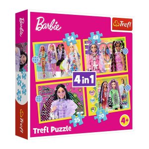 Trefl Puzzles - 4in1 - Happy world of Barbie / Mattel, Barbie