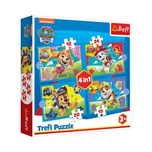 Trefl Puzzles - 4in1 (12, 15, 20, 24) - Running Pupies / Viacom PAW Patrol