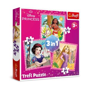 Trefl Puzzles - 3in1 - Beautiful flowers / Disney Princess