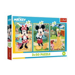 Trefl Puzzles - 3x50 - Mouse on holiday / Disney Mickey Mouse and Friendsl_FSC Mix 70%