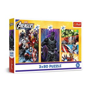 Trefl Puzzles - 3x80 - Days full of action / Disney Marvel The Avengers_FSC Mix 70%