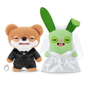 ZURU - Fuggler - Wedding Day Series 1 Plush Plush 2-Pack with Limited Edition Tooth Ring Teddy Bear Nightmare & Rabid Rabbit (9 Inch)
