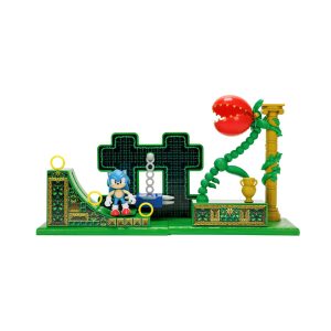 Jakks Games: Sonic the Hedgehog - Stardust Speedway Zone Diorama with Classic Sonic Action Figure (2.5 Inch)