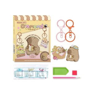 Capybara DIY Diamond Painting Acrylic Keychains 12 Assorted (One Random Piece) (CDU24PCS)