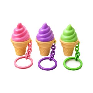 Ice Cream Cone Clickers Keychain 3 Assorted Colors (50PCS/Pack) (One Random Piece)