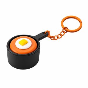 Sunny Side-Up Egg Pan Clickers Keychain 2 Assorted Colors (50PCS/Pack) (One Random Piece)