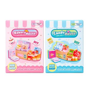 Miniature Cashier Sweet Cottage DIY 2 Assortment Bakery House & Candy House (CDU12PCS)