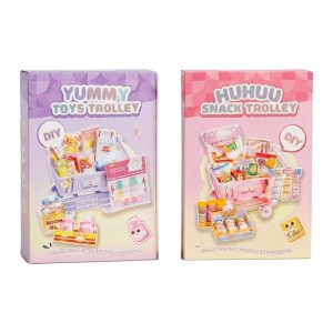 Miniature Store Trolley DIY 2 Assortment Yummy Toys Trolley & Huhuu Snack Trolley (CDU12PCS)
