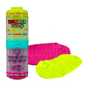 MGA - Wonder Factory - Never Dry Dough & Sand Mix Up 2 Pack  Green Dough & Pink Sand